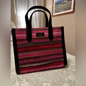 Kate spade manhattan small tote in pink multi stripe